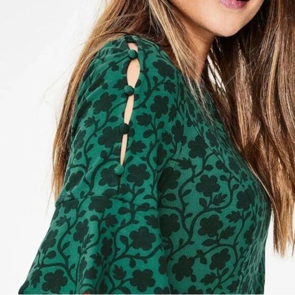 Boden Alexis Jersey Dress in Enchanted Vine‎ Midi Women's Size 8R - Picture 3 of 11